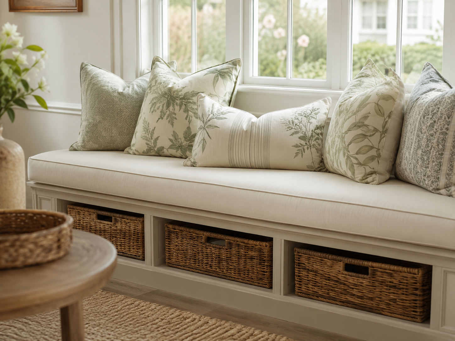 Made-to-measure bench and window seat cushions